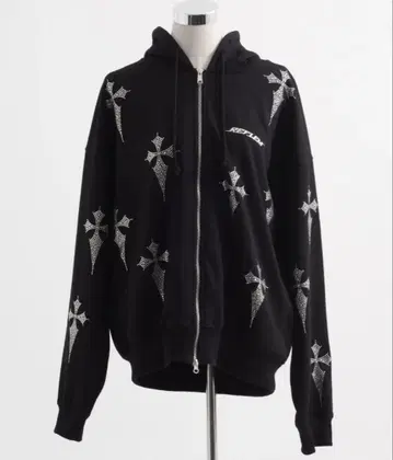 [ REFLEM ] 크로스 올 패턴 큐빅 ZIP 후드티/집업 후드티