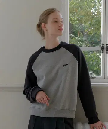 YUPPE 라글란 티셔츠_그레이