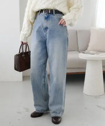 DISCOAT US 코튼 데님 스트레이트 팬츠