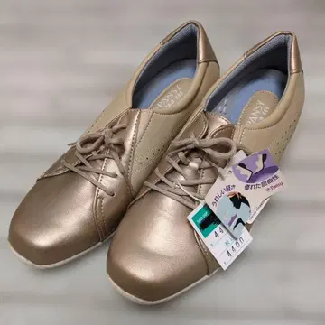 여성용 스니커즈 PANSY 골드 스니커즈 24.0 EEE 새상품