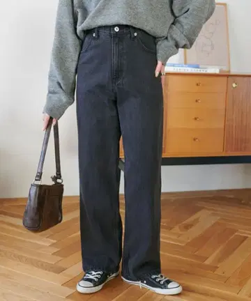 DISCOAT US 코튼 데님 스트레이트 팬츠