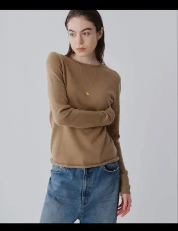 윔 가젯 Gemini 캐시미어 크루넥 풀오버 카멜