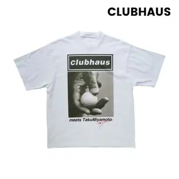 clubhaus 타쿠미야모토 콜라보 티셔츠 화이트