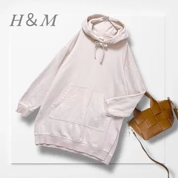 H&M 튜닉 후드티 라이트 베이지 속기모 오버 사이즈 캐주얼