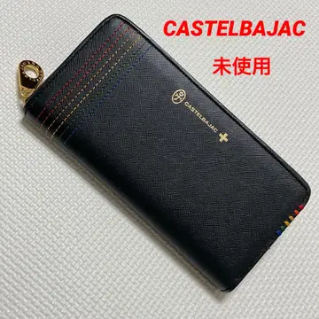 미사용 CASTELBAJAC 까스텔바작 가죽 라운드 지퍼 장지갑 블랙