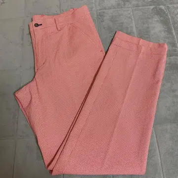 먼싱웨어 체크 무늬 팬츠 허리 82