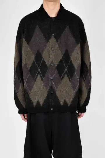LADMUSICIAN 24AW ARGYLE KNIT SHIRT