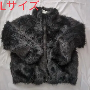 미사용 새상품 블랙 reason L 사이즈 퍼 자켓