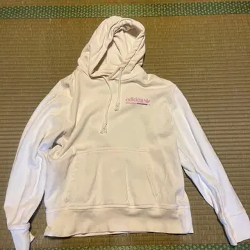 adidas 화이트 후드티 100% 코튼