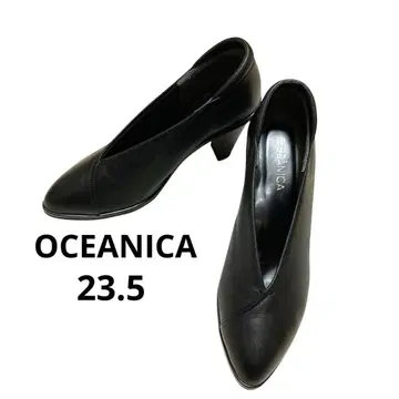 OCEANICA 오세아니카 V컷 가죽 힐 펌프스 23.5 블랙