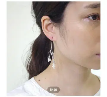 Fillyjonk 필리피욘카 라이스 플라워 귀걸이 라지 실버