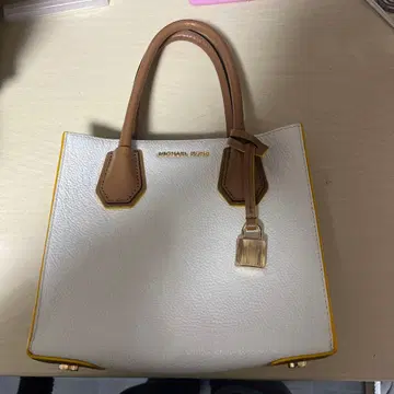 MICHAEL KORS 화이트 브라운 토트백