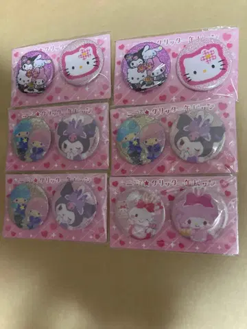 산리오 캐릭터 헬로키티 캔뱃지 2개 x 6개 세트 딸기 신문