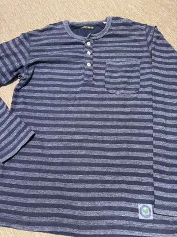 BLUE BLUE 헨리넥 긴팔 티셔츠 네이비