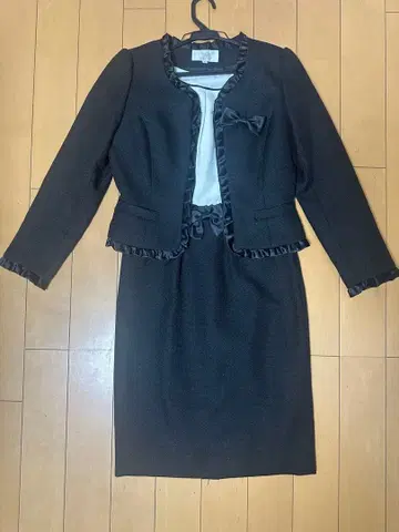 블랙 프릴 부착 자켓과 드레스 세트 2way 포멀 입학식, 졸업식 9호