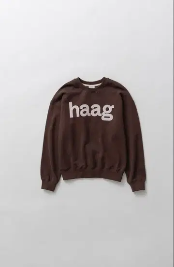 [ 새상품 ] 한국 브랜드 haag(헤이그) 브라운 맨투맨 쇼핑백 포함