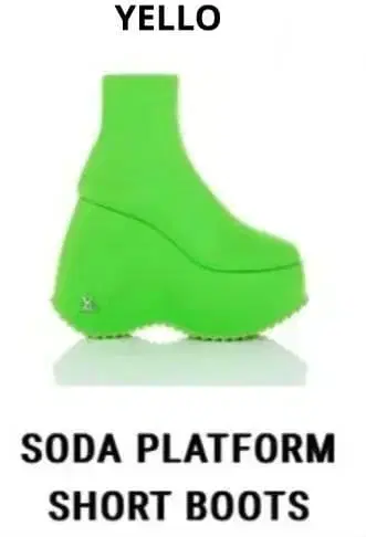YELLO SODA 플랫폼 쇼트 부츠 그린 S