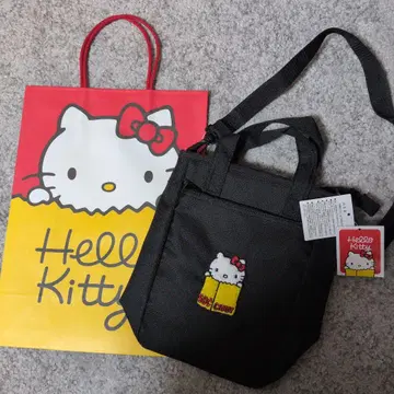새상품 헬로키티전 사가 미니 보틀 인 숄더백 2way 종이 봉투