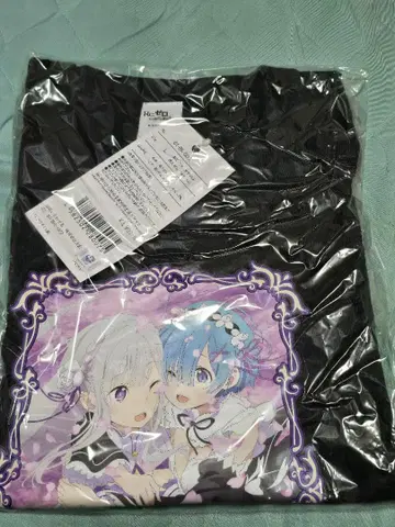 리제로 렘과 에밀리아 T셔츠 L 사이즈 블랙