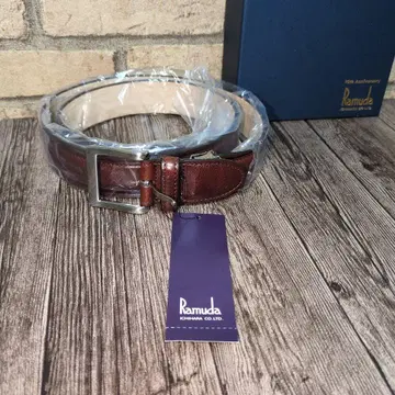 미사용 새상품 택 포함 Ramuda 가죽 벨트 브라운