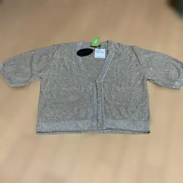 DAMA Premium 베이지 V넥 반팔 가디건