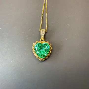 보석 목걸이 에메랄드풍 미사용 새상품 세트 가능 새상품급!707