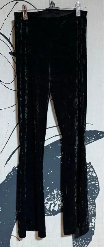 ETRE TOKYO 에트레 컷 플레어 팬츠 벨로아 블랙 택 포함 새상품