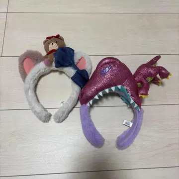 동물 귀와 공룡 머리띠 2세트