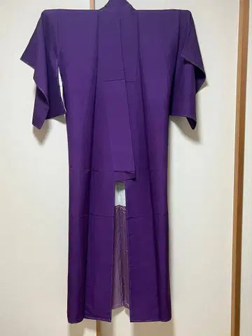 미사용 컨디션 최상 이로무지 보라색 세미 포멀 캐주얼 염색 이중 기모노