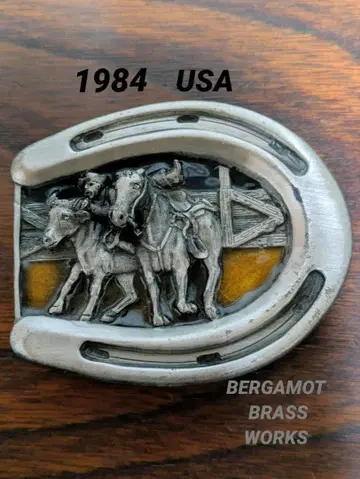 빈티지 1984년 BERGAMOT BRASS WORKS USA 버클