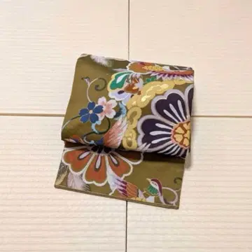 백릉원 오니와풍 대담한 직조 무늬 봉황 꽃 후쿠로 오비