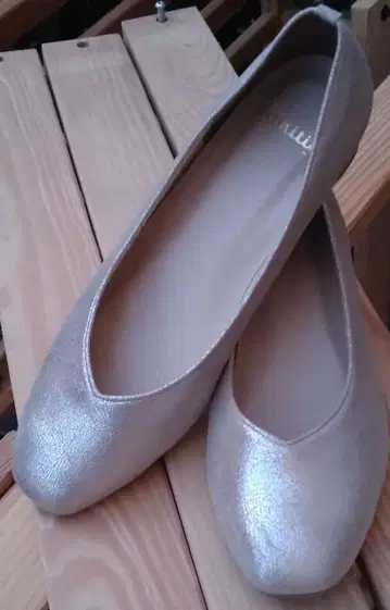 여성용 펌프스 광택 실버 골드 24cm