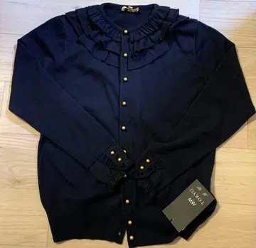 새상품 MW 네이비 프릴 가디건 경미한 올풀림 있음