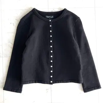 아그네스베 가디건 프레션 스냅 버튼 블랙