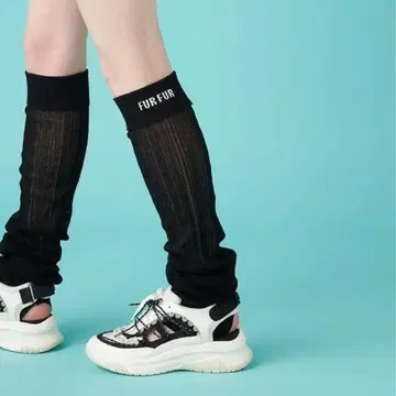 FUR FUR 블랙 시어 레그 워머