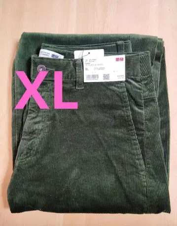 유니클로 코듀로이 커브 팬츠 코토니에 그린 XL