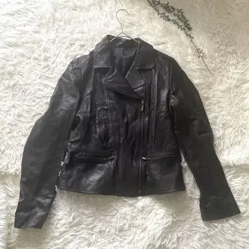 라이더 자켓 이탈리아 원단 블루종 램 가죽 천연 가죽 여성용 블랙 L