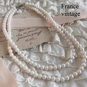 프랑스 빈티지 2연 펄 목걸이