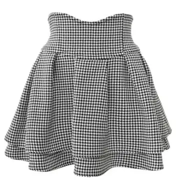 미셸 마카롱 슬림 레그 스커트 하운드투스 체크 패턴 M 사이즈