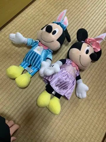 [디즈니 리조트 한정판] 이스터 미키 & 미니 봉제 인형 커플 세트