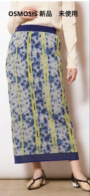 새상품 OSMOSIS 오즈모시스 자카드 니트 스커트