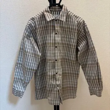 [ 새상품급 ] RELUME 베이지 계열 체크 긴팔 셔츠 M