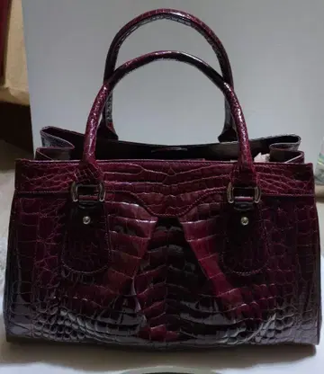 헨롱사 크로코 센터 핸드백