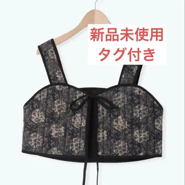 Samansa Mos2 패치워크풍 꽃무늬 퀼트 뷔스티에