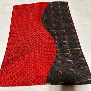 나고야 오비 빨간색과 검은색 물결 무늬