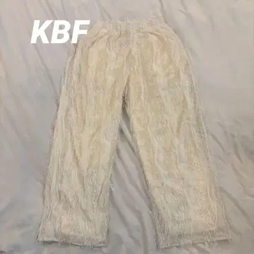 KBf 아이보리 프린지 디자인 와이드 팬츠