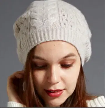 캐시미어 100% 케이블 니트 모자