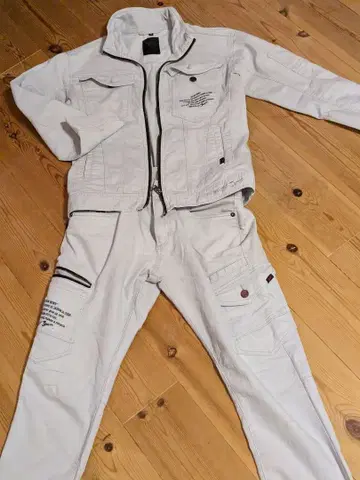 JAWIN 작업옷 화이트 상하의 세트