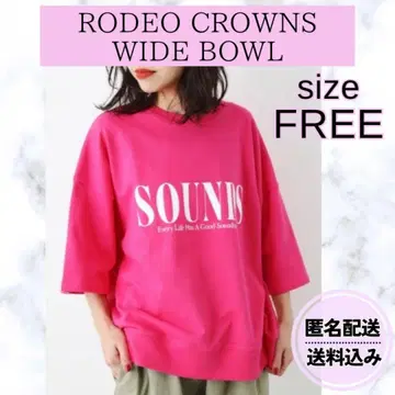 로데오 크라운 로고 모듬 그래픽 상의 핑크 오버 사이즈