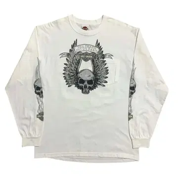 00s HARLEY-DAVIDSON 스컬 긴팔 T셔츠 롱티 USA제